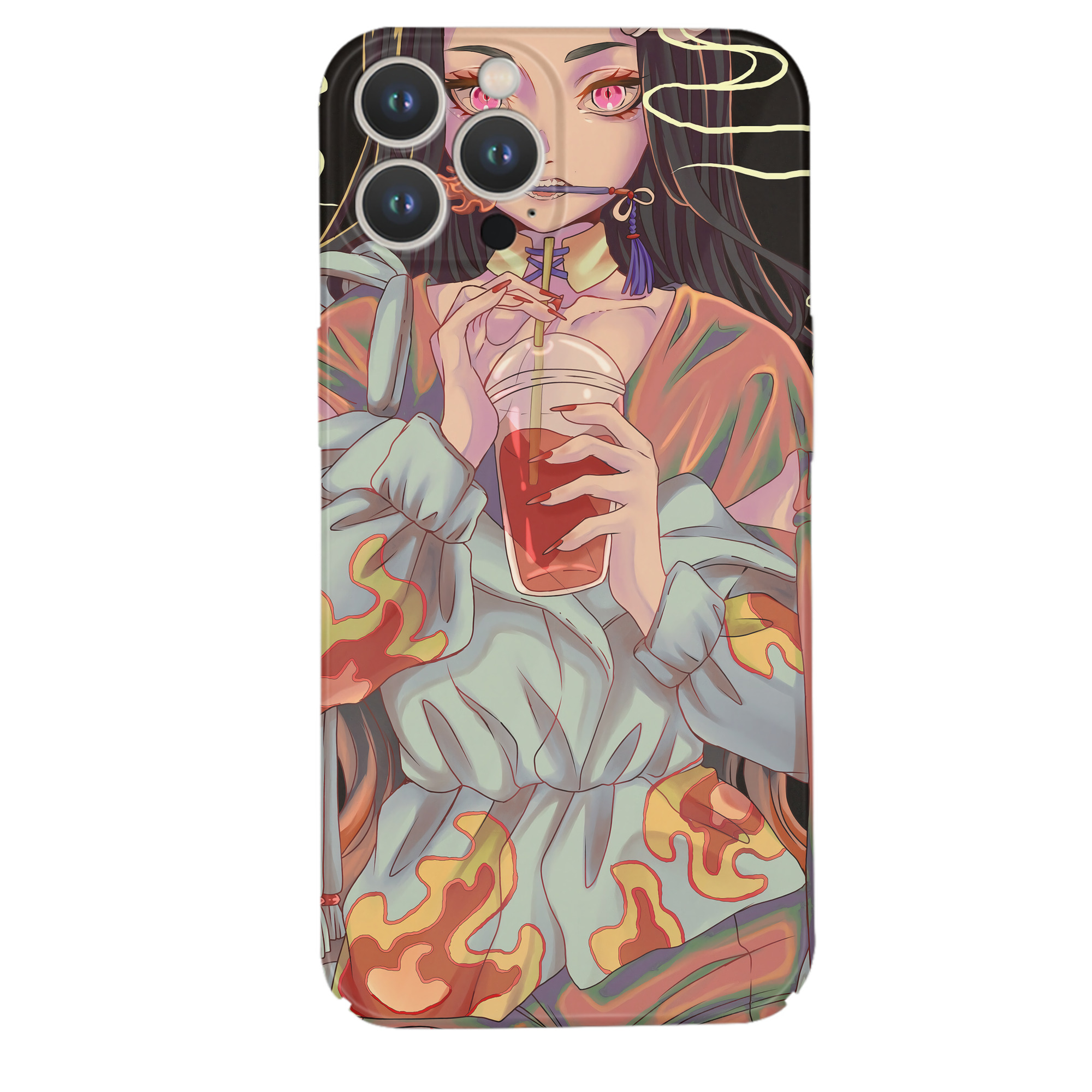 （画像用） 鬼滅の刃（きめつのやいば）竈門 禰󠄀豆子／かまど ねずこ Kamado Nezuko 【iPhone 14シリーズ対応】ハードケース